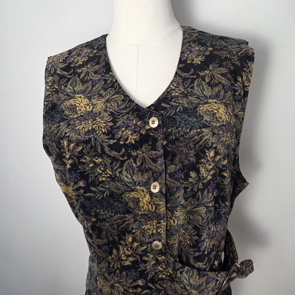 Vintage Relance Black and Gold Floral Cotton Vest - Picture 3 of 9